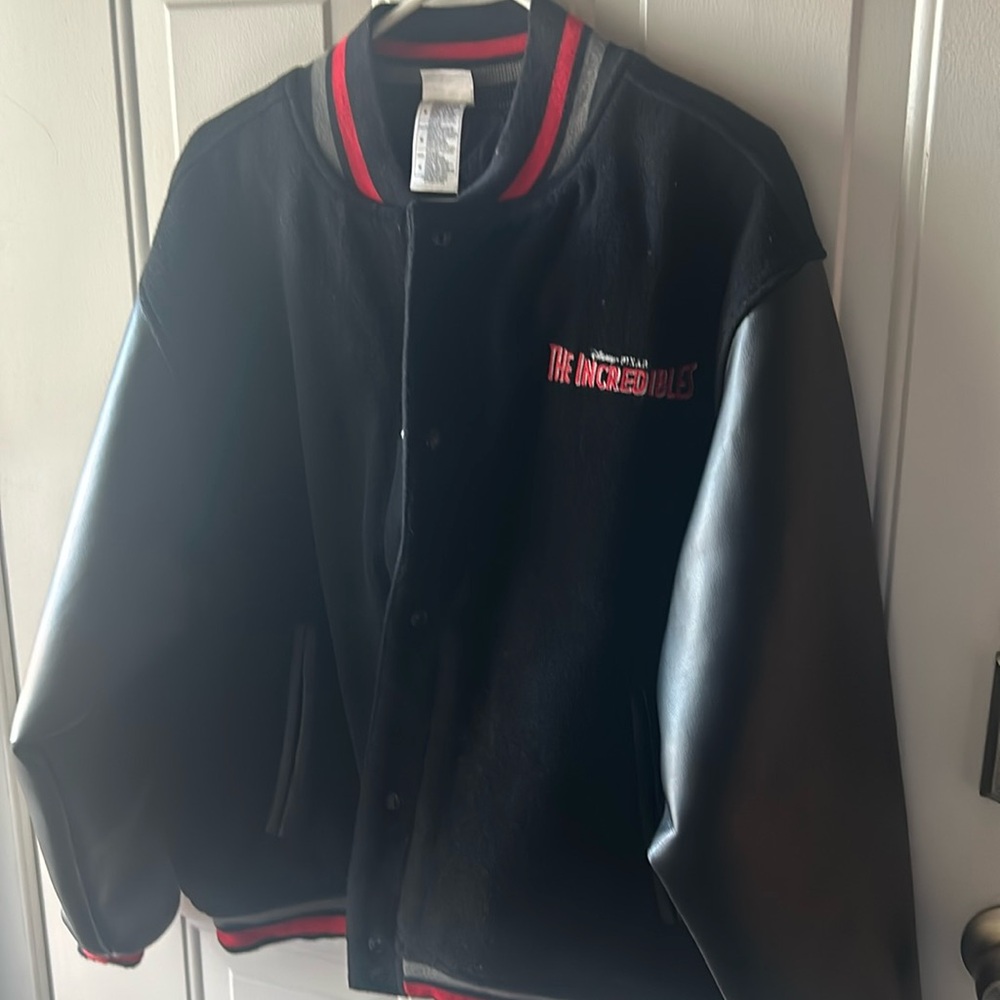 Disney store 
Disney Pixar The Incredibles Varsity Jacket
size Med
Wool
